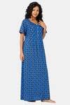 Naiduhall Cotton Full Length Nightdress - Blue — thumbnail 3