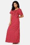 Naiduhall Cotton Full Length Nightdress - Red — thumbnail 2