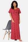Naiduhall Cotton Full Length Nightdress - Red — thumbnail 5