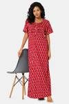 Naiduhall Cotton Full Length Nightdress - Red — thumbnail 6