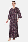 Naidu Hall Cotton Full Length Nightdress - Purple — thumbnail 1