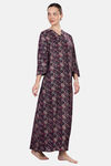 Naidu Hall Cotton Full Length Nightdress - Purple — thumbnail 3