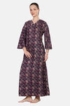 Naidu Hall Cotton Full Length Nightdress - Purple — thumbnail 4