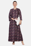 Naidu Hall Cotton Full Length Nightdress - Purple — thumbnail 6