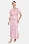 Naidu Hall Cotton Full Length Nightdress - Pink — thumbnail 1