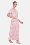 Naidu Hall Cotton Full Length Nightdress - Pink — thumbnail 3