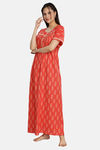 Naidu Hall Cotton Full Length Nightdress - Orange — thumbnail 5