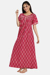 Naidu Hall Cotton Full Length Nightdress - Pink — thumbnail 5