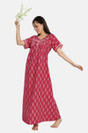 Naidu Hall Cotton Full Length Nightdress - Pink — thumbnail 6