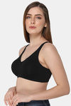 Intimacy Single Layered Non Wired 3/4th Coverage T-Shirt Bra - Black — thumbnail 3