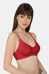 Intimacy Single Layered Non Wired 3/4th Coverage T-Shirt Bra - Red — thumbnail 2