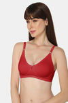 Intimacy Single Layered Non Wired 3/4th Coverage T-Shirt Bra - Red — thumbnail 3