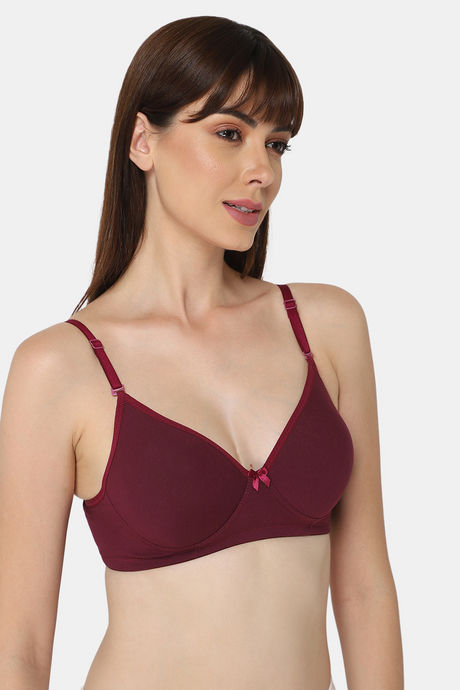 Intimacy Padded Non Wired Medium Coverage T-Shirt Bra - Wine — image 2