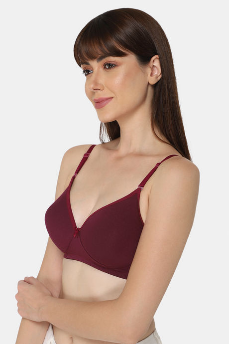 Intimacy Padded Non Wired Medium Coverage T-Shirt Bra - Wine — image 3