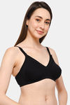 Intimacy Double Layered Non Wired 3/4th Coverage Maternity T-Shirt Bra - Black — thumbnail 2