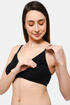 Intimacy Double Layered Non Wired 3/4th Coverage Maternity T-Shirt Bra - Black — thumbnail 5
