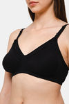 Intimacy Double Layered Non Wired 3/4th Coverage Maternity T-Shirt Bra - Black — thumbnail 7
