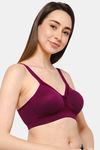 Intimacy Double Layered Non Wired Full Coverage T-Shirt Bra - Wine — thumbnail 2