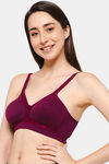 Intimacy Double Layered Non Wired Full Coverage T-Shirt Bra - Wine — thumbnail 3