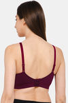 Intimacy Double Layered Non Wired Full Coverage T-Shirt Bra - Wine — thumbnail 4