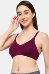 Intimacy Double Layered Non Wired Full Coverage T-Shirt Bra - Wine — thumbnail 3