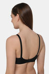 Intimacy Double Layered Non Wired Full Coverage Lace Bra - Black — thumbnail 4