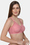 Intimacy Double Layered Non Wired Full Coverage Lace Bra - Rose — thumbnail 2