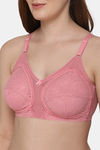 Intimacy Double Layered Non Wired Full Coverage Lace Bra - Rose — thumbnail 7