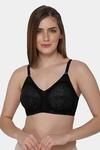 Intimacy Double Layered Non Wired 3/4th Coverage Lace Bra - Black — thumbnail 1