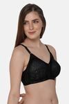 Intimacy Double Layered Non Wired 3/4th Coverage Lace Bra - Black — thumbnail 2