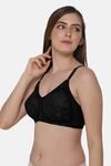 Intimacy Double Layered Non Wired 3/4th Coverage Lace Bra - Black — thumbnail 3