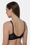 Intimacy Double Layered Non Wired 3/4th Coverage Lace Bra - Black — thumbnail 4