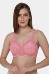 Intimacy Double Layered Non Wired 3/4th Coverage Lace Bra - Rose — thumbnail 1