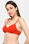 Intimacy Padded Non Wired Medium Coverage T-Shirt Bra - Red — thumbnail 3