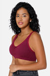 Intimacy Double Layered Non Wired Full Coverage T-Shirt Bra - Wine — thumbnail 3