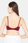 Intimacy Double Layered Non Wired Medium Coverage Blouse Bra - Wine — thumbnail 2
