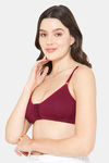 Intimacy Double Layered Non Wired Medium Coverage Blouse Bra - Wine — thumbnail 3