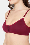 Intimacy Double Layered Non Wired Medium Coverage Blouse Bra - Wine — thumbnail 4