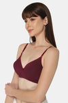 Intimacy Padded Non Wired Medium Coverage T-Shirt Bra - Wine — thumbnail 3