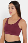 Intimacy Relaxed Sports Bra - Wine — thumbnail 3