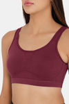 Intimacy Relaxed Sports Bra - Wine — thumbnail 7