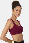 Intimacy Relaxed Sport Bra - Wine — thumbnail 2