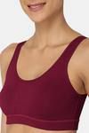 Intimacy Relaxed Sport Bra - Wine — thumbnail 6