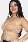 Maroon Clothing Double Layered Non-Wired 3/4Th Coverage T-Shirt Bra - Skin — thumbnail 3