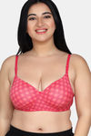 Maroon Clothing Double Layered Non Wired Full Coverage T-Shirt Bra - Pink — thumbnail 1