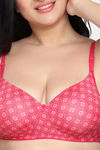 Maroon Clothing Double Layered Non Wired Full Coverage T-Shirt Bra - Pink — thumbnail 5