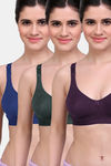 Maroon Clothing Double Layered Non-Wired Full Coverage T-Shirt Bra (Pack Of 3) - Multicolor — thumbnail 1