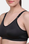 Maroon Clothing Single Layered Non Wired Full Coverage T-Shirt Bra - Black — thumbnail 5