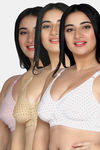 Maroon Clothing Double Layered Non Wired Full Coverage Super Support Bra (Pack of 3) - Multicolor — thumbnail 1