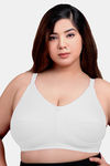 Maroon Clothing Single Layered Non Wired Full Coverage Minimiser Bra - White — thumbnail 1